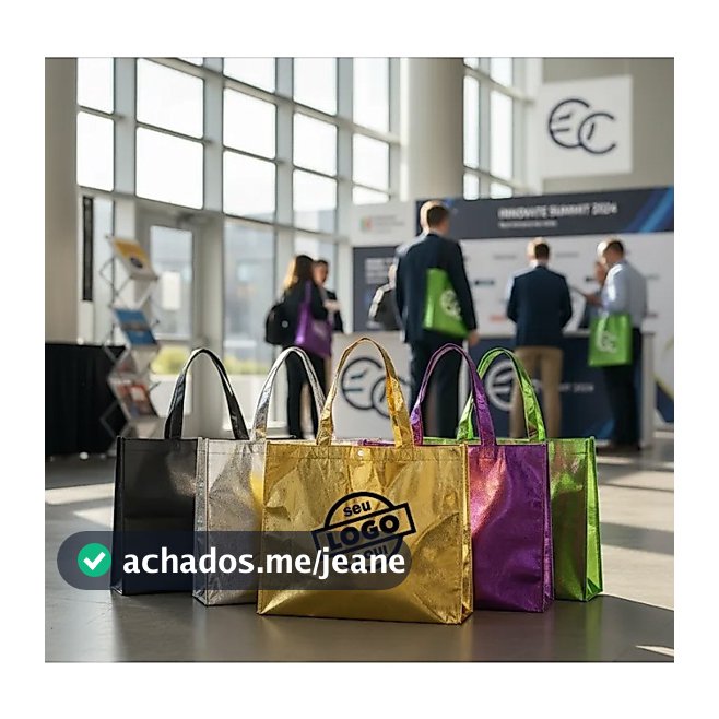 Sacola Tnt Metalizado 45x35x11 Personalizada C/ Logo Kit Com 30 Unidades