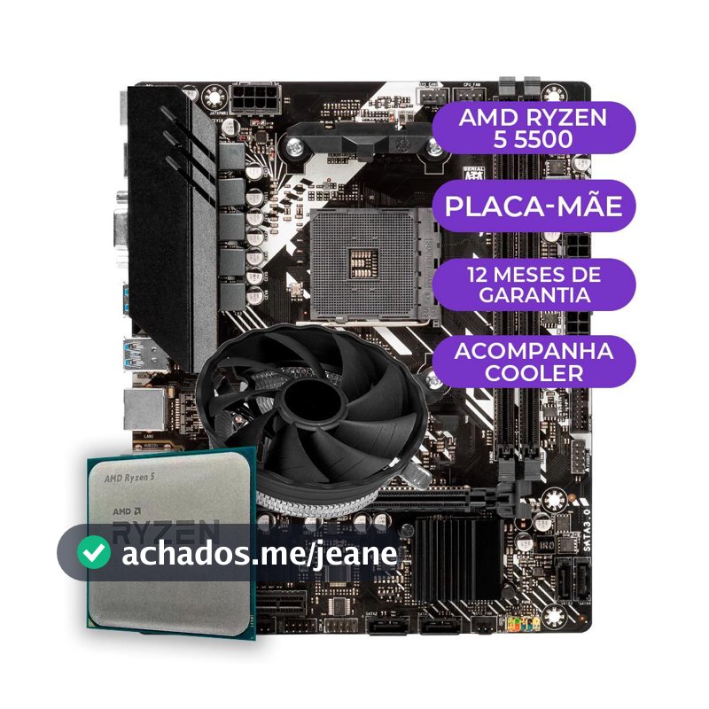 Kit Upgrade Gamer AMD Ryzen 5 5500 +  B450M