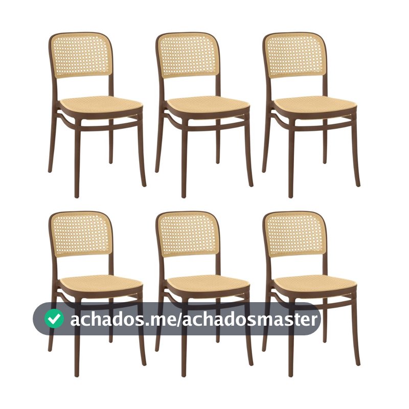 Kit 6 Cadeiras de Jantar Roma para Sala e Cozinha