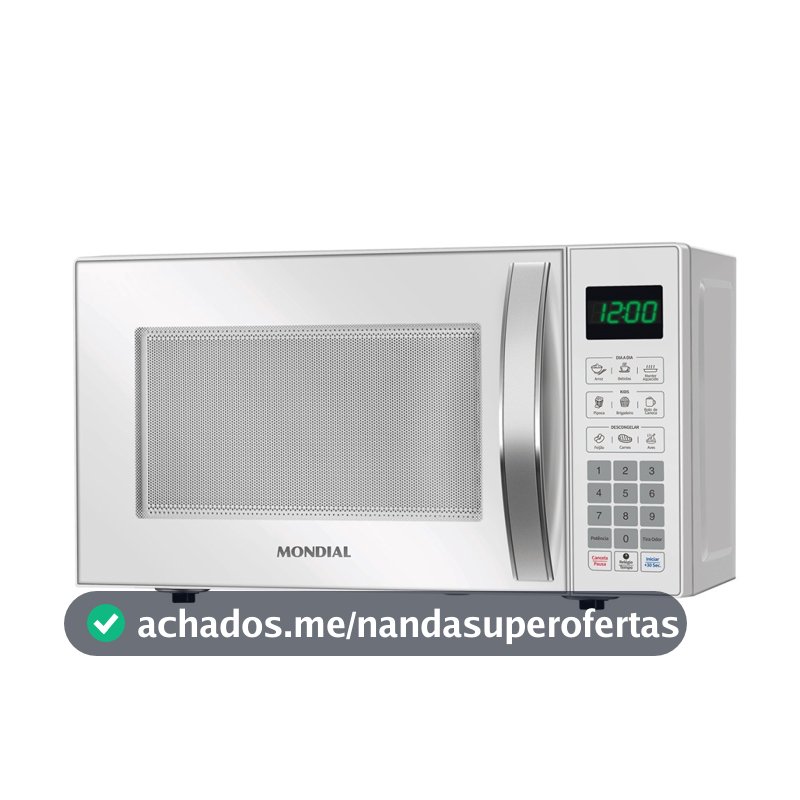 Micro-ondas 21 litros 1200W 10 níveis de potência - MO-01-21-W - Mondial