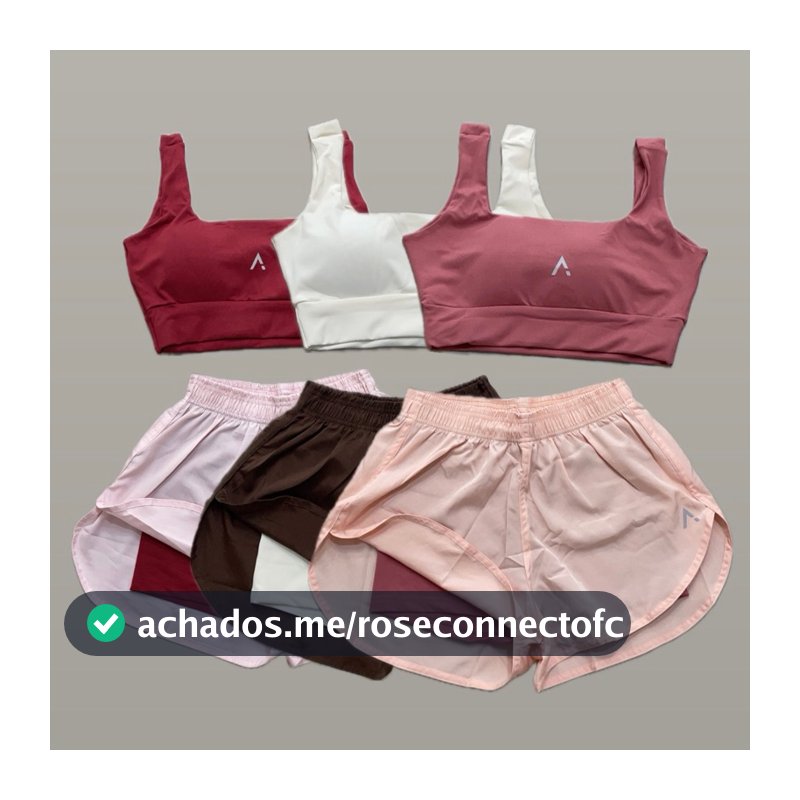 Conjunto de Short Duplo em poliamida e tectel soltinho e Top fitness RESERVA Camila
