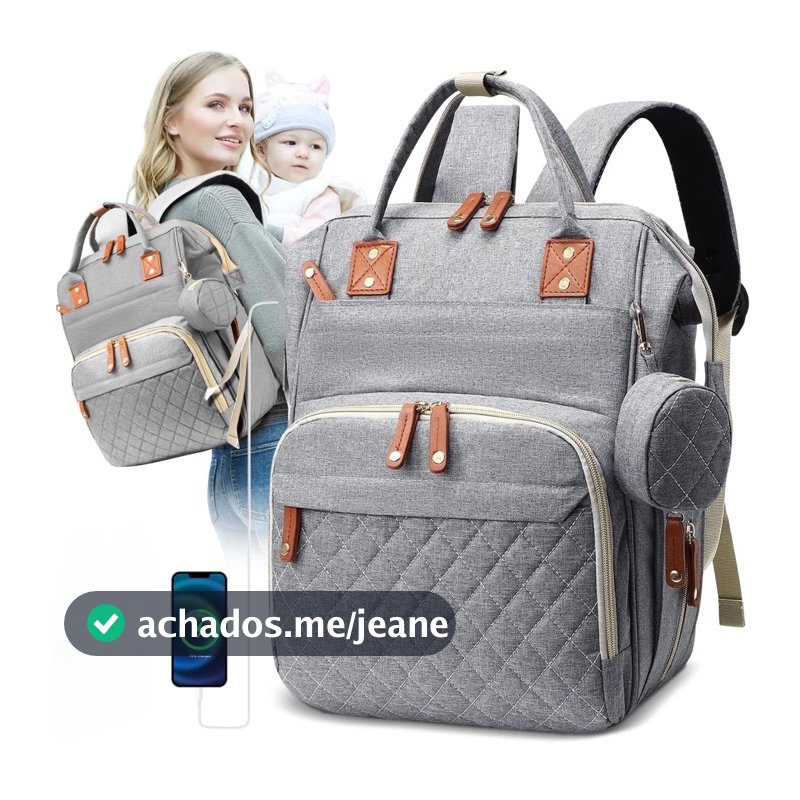 Mochila Original À Prova D'água Para Maternidade Com Porta-Garrafas E Fraldas Meninas Meninos