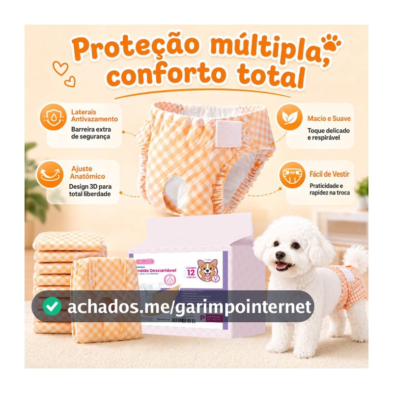Newpet Fralda Descartável para Cachorra Fêmea Anti-Vazamento Cuidado do Cio Tamanhos P M G