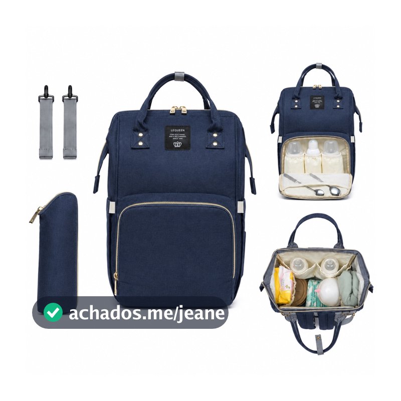 Bolsa Feminina Mochila Maternidade Lequeen Original Multifuncional