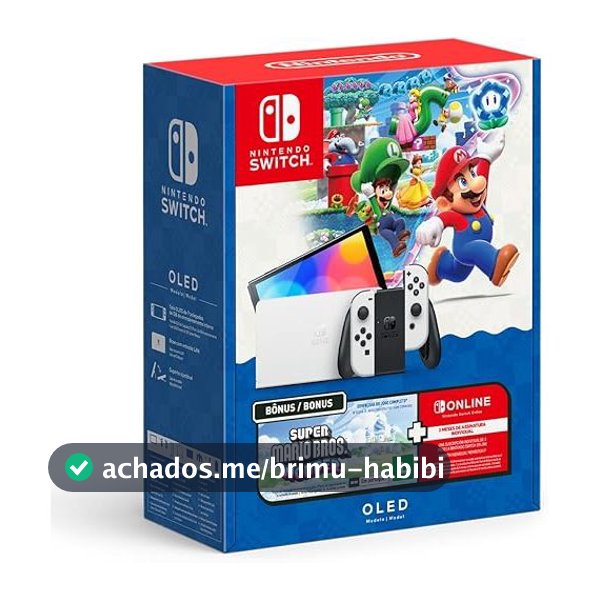 Console Nintendo Switch Oled Nintendo Bundle Super Mario Bros Wonder -  3 Meses Nintendo Switch Online 64gb Branco