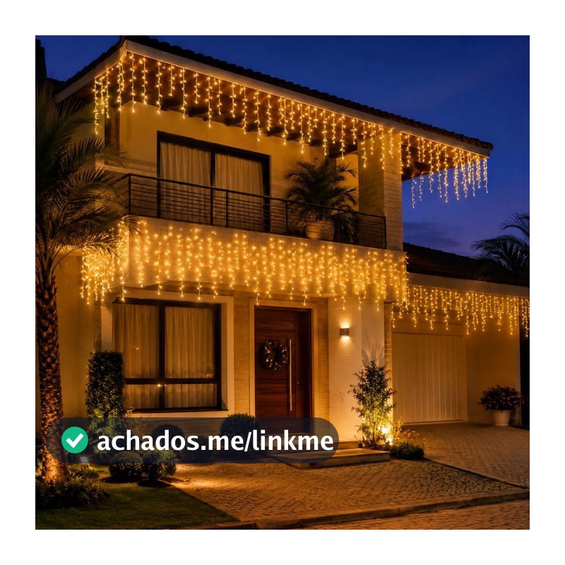 Cascata 400 Led's 10 Metros Fixo ou 8 Funções 110v/220v Decoração Interna ou Externa