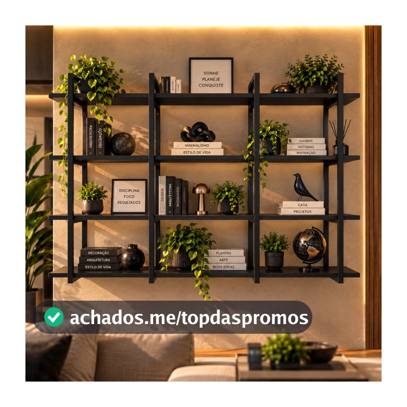 Prateleira Elegante Util Funcional Organizadora Para Casa Escritorio Estilo Industrial