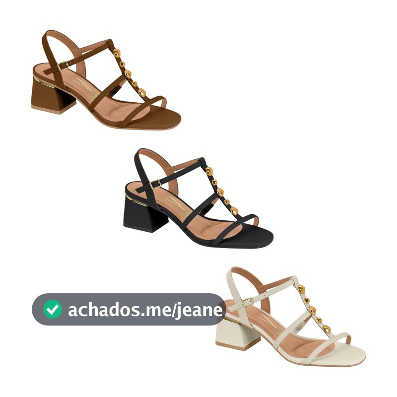 Sandália Casual Feminina Com Salto Bloco Vizzano