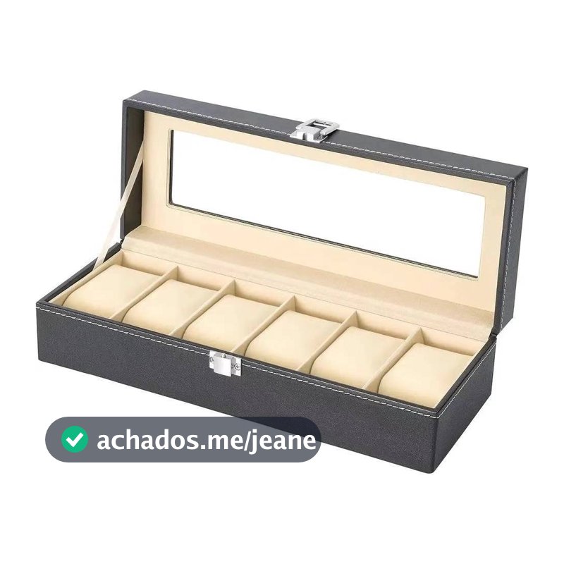 PU Leather Watch Storage Box, Assista Acessórios, Display Case, Suporte, Organizador, Caixa de Jóias, 6 Slots