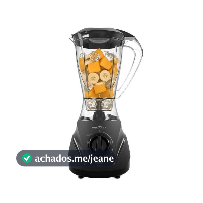 Liquidificador Britânia BLQ900A - Jarra SAN, 3 Velocidades + Pulsar, 600W, Preto