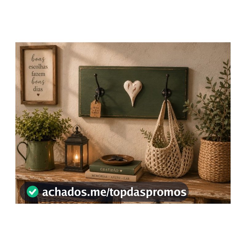 Gancheira farmhouse ganchos verde 💚