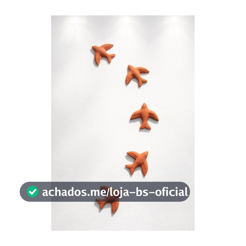 Kit 5 Pássaros Decorativos em Cerâmica