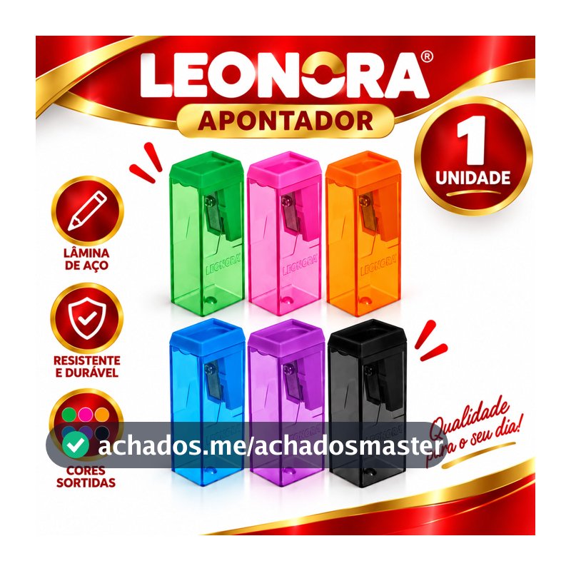 Apontador Escolar Com Depósito Leonora Leo & Leo