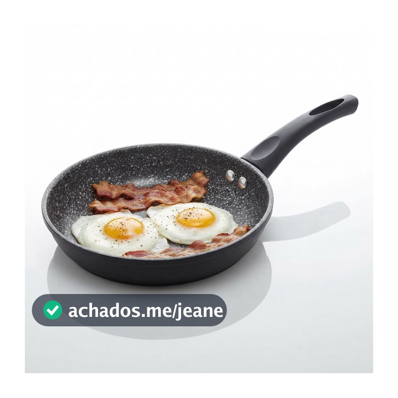 Frigideira Antiaderente 24cm Lyor Granilite Preta Alumínio Revestimento Cerâmico para Fogão Gás Elétrico Indução Cooktop