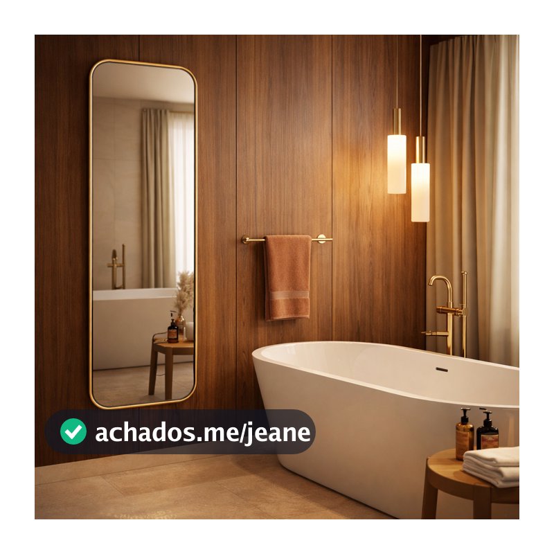 Espelho Retangular Arredondado 70x160cm Corpo Inteiro Grande Decorativo Para Sala Quarto Banheiro