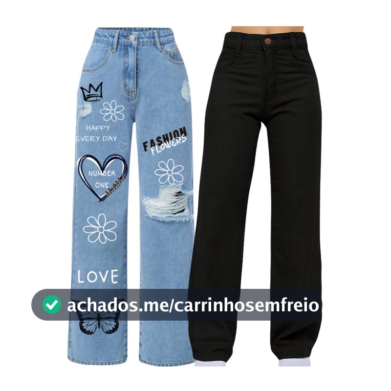 Calça jeans pantalona roupa infantil menina wide leg  8 aos 16 premium