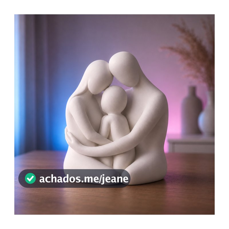 Esculturas Abraço de Familia Decorativo Arte Moderna Minimalista Sala Quarto Presente Exclusivo
