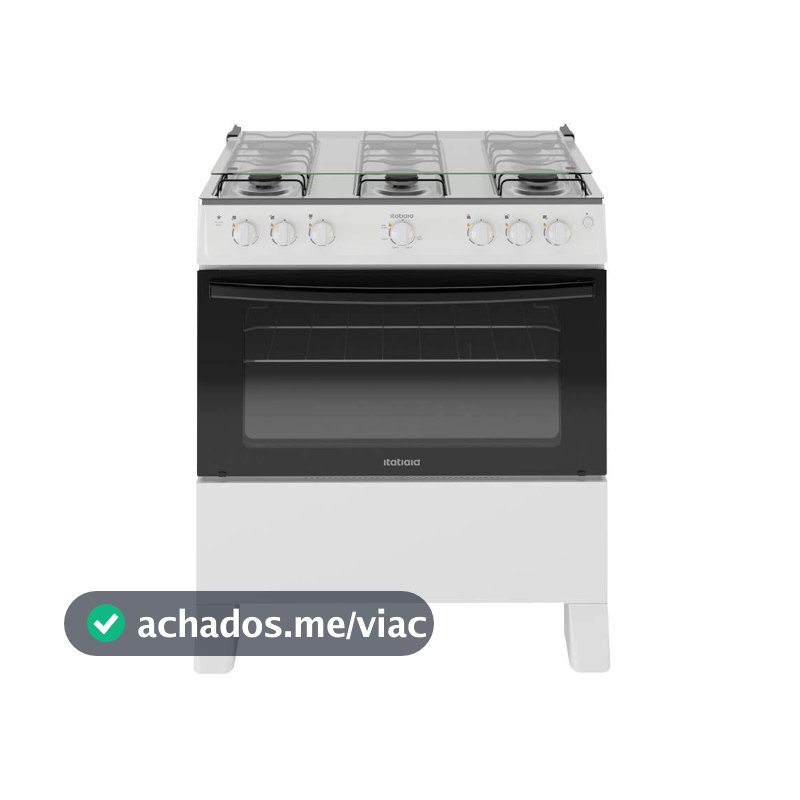 Fogão Itatiaia Star New Piso 6 Bocas Branco Mesa de Inox Bivolt 3700000473