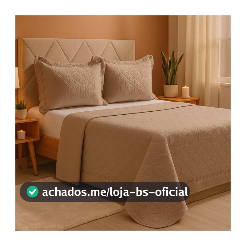 Kit 03 Peças Cobre Leito Colcha Quenn casal Luxo Glamour Essência Premium Soft Laune Haus