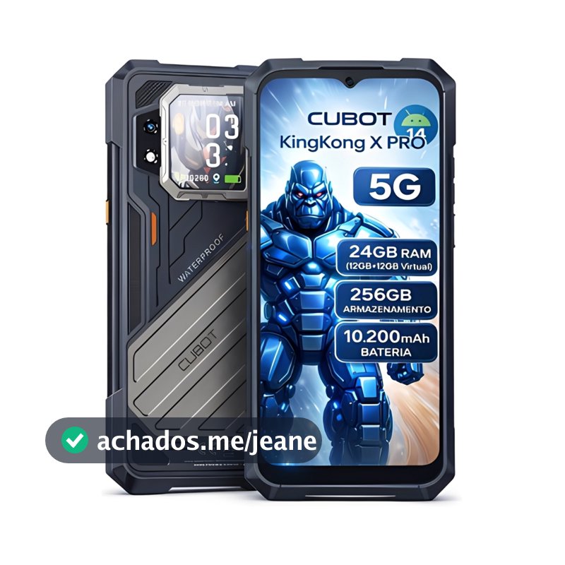 Cubot Kingkong X Pro 5g 100MP Camera 12GB+12GB RAM (24GB)/256gb Tela FHD+144hz NFC Prova Agua