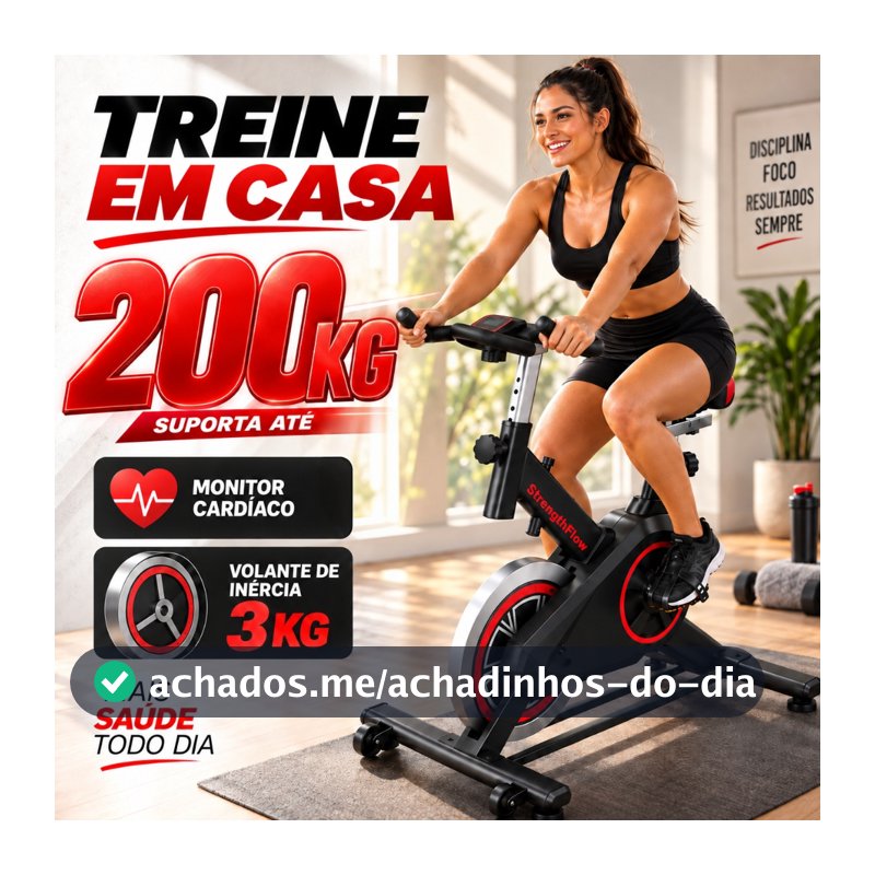 Bicicleta Spinning Ergométrica Profissional Versão Atualizada Com Monitor Suporta até 200kg