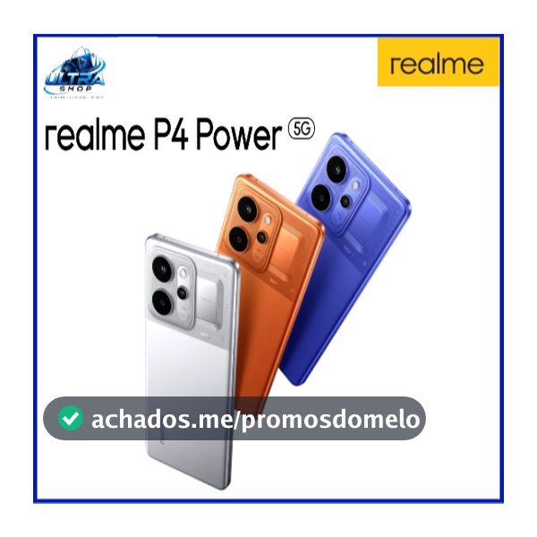 Smartphone Realme P4 Power 5G 256GB / 512GB  8GB RAM / 12GB RAM, Bateria 10001mah, Tela 4D Curve+, 144 Hz AMOLED