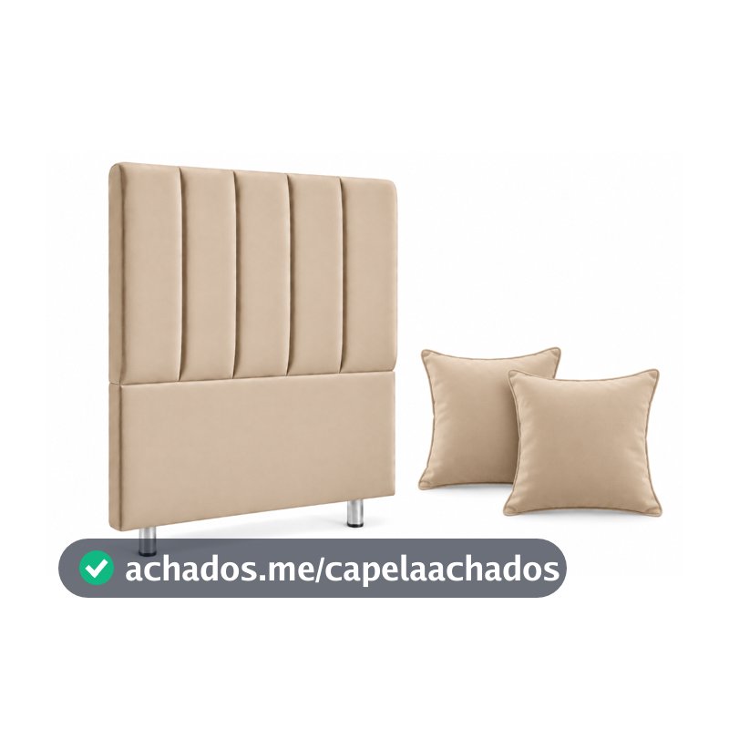 Cabeceira Solteiro Box + 2 Almofadas Decoração Quarto Moderno Suede