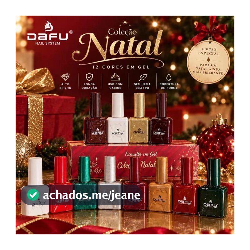 KIT 12 ESMALTES EM GEL DAFU ROYAL – COLEÇÃO NATAL 10ml - ESCOLHA SUA COR