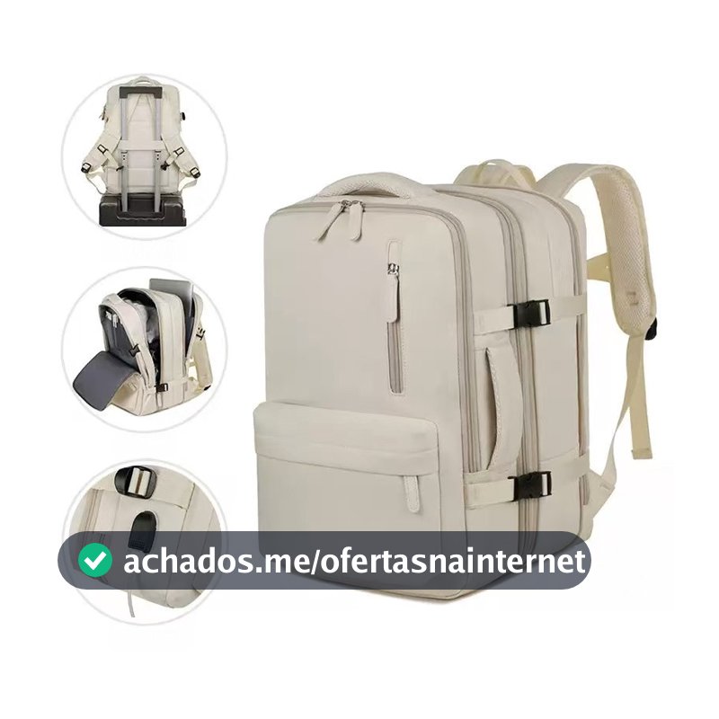 Mochila Viagem Feminina Masculinas Multifuncional Reforçada Impermeável Expansível Mochila Notebook