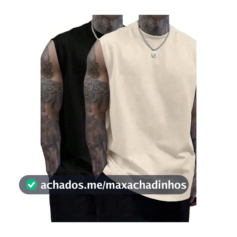 Kit 2 conjunto Camisetas Regata machao  Lisas Moda Verão Praia 100% Algodão