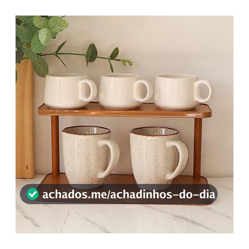 Organizador de Mesa Multiuso de MDF e Bambu 29cm x 14cm x 14,5cm Top House