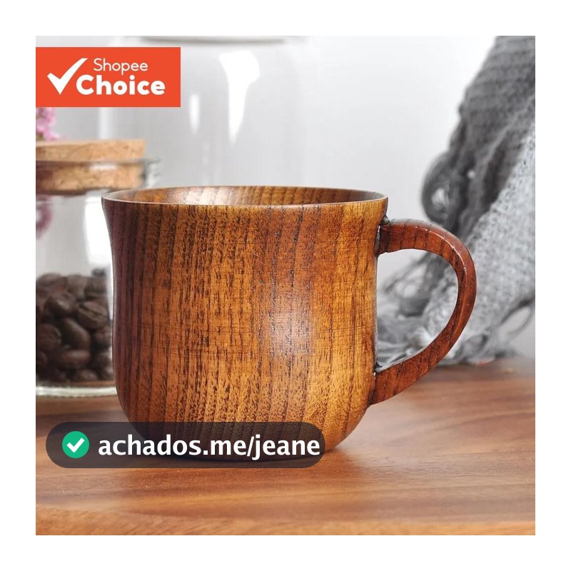 Xícara De Madeira Maciça De 1pc 130ml Com Alça Jujube Chá De Água Para Sala De Estar Da Cozinha