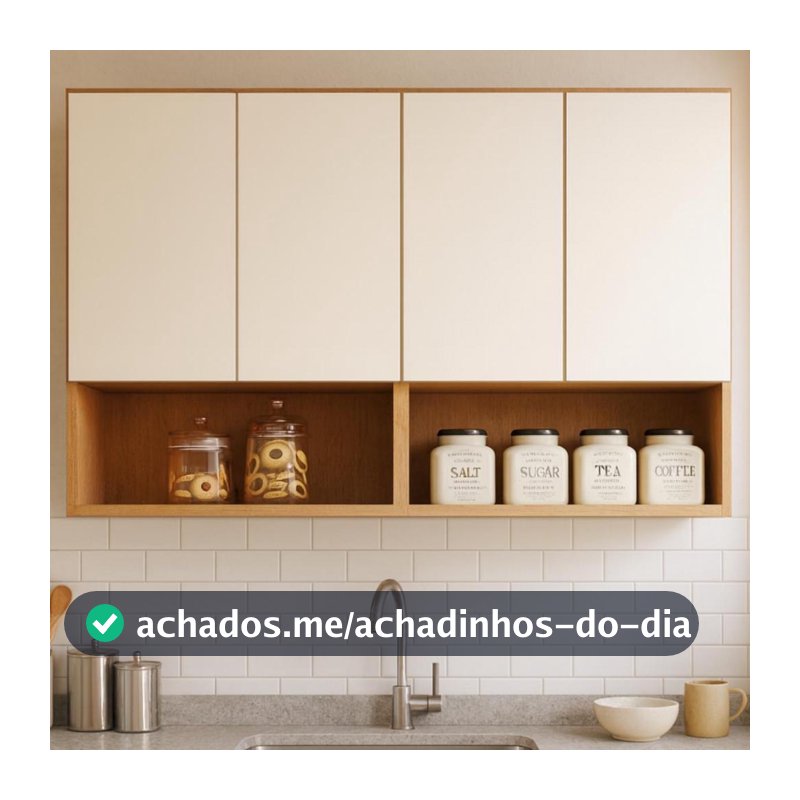 Armario Suspenso Lavanderia e Cozinha com Portas em MDF e Corpo em MDP Armario Aereo para Quarto Nichos e Prateleiras