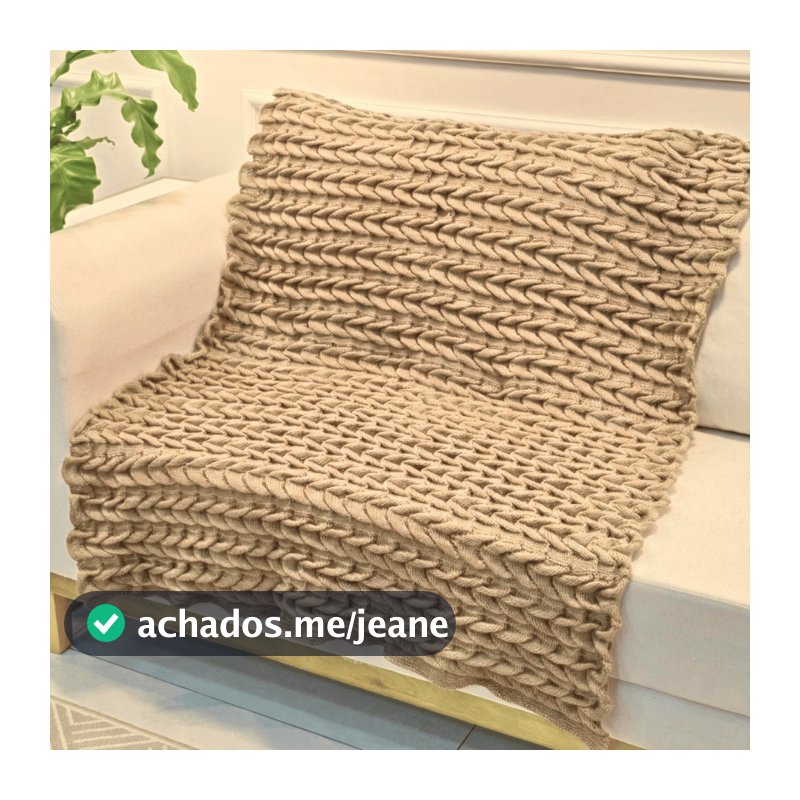 Manta de Tricot Sofá Poltrona 150x100cm Aconchego Decorativa Sala