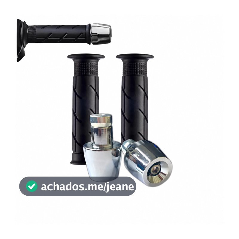 Kit Par Pesinhos Pesos Pcx Cromado Bucha Guidão Oco + Manoplas Titan Cargo Cg Fan Start 125 150 160