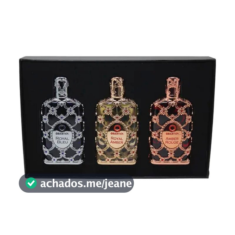 Kit Perfume Orientica Royal Bleu Unissex 30ml + Amber 30ml + Rouge 30ml