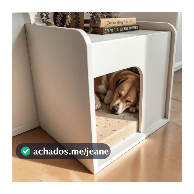 Mesa de cabeceira cama pet cães 45x45x40 Branco + Brinde Colchãozinho