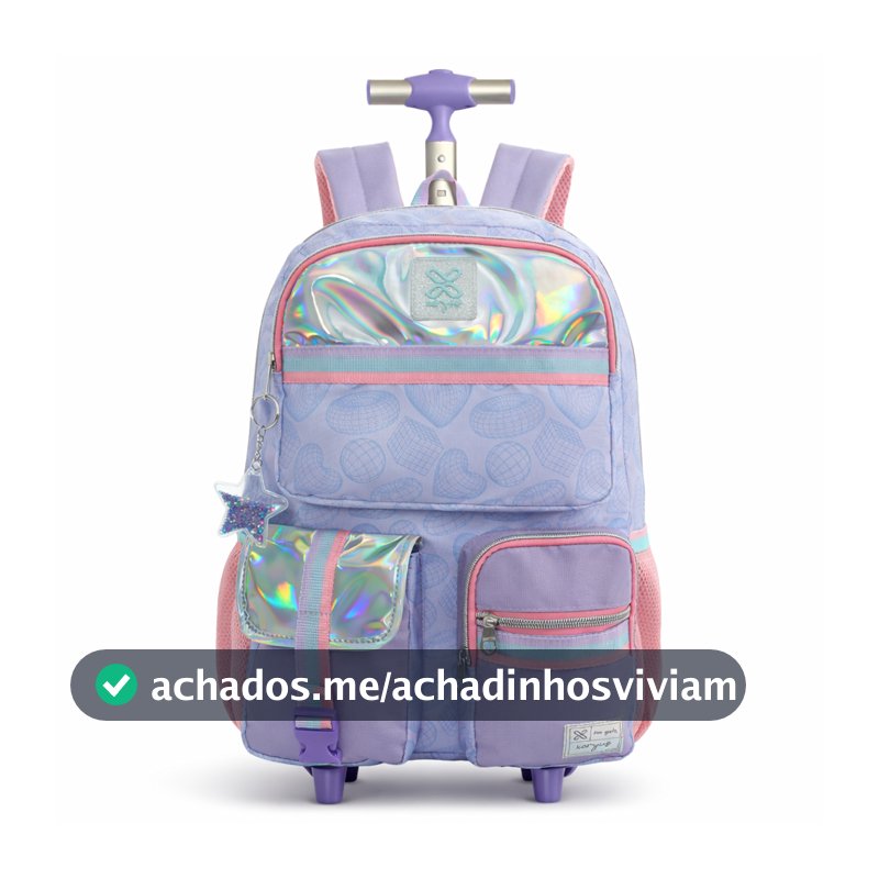 Mochila Rodinhas Escolar Utility Geométrico Juvenil Chaveiro