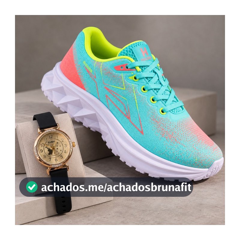 Kit Tênis feminino Racer casual esporte + rélogio feminino estiloso