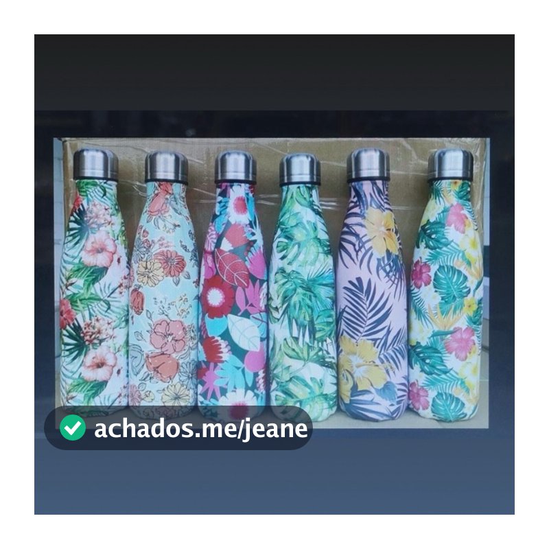 Garrafa Térmica Aço Inox Estampada Floral Animais 500ml Academia Fitness JJ