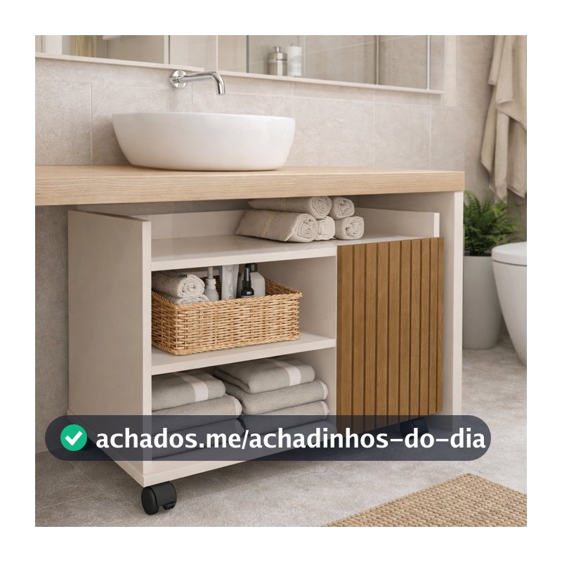 Gabinete para Banheiro ou Lavabo com Rodinhas Armário Multiuso Organizador Design Moderno e Funcional