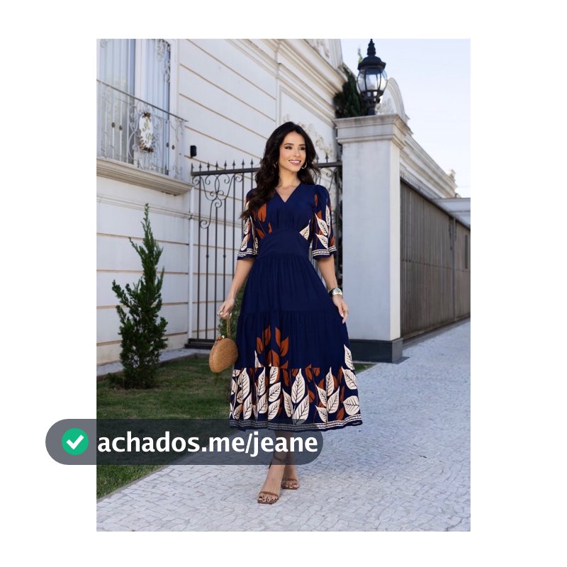 Vestido Midi Feminino Estampado em Viscolinho