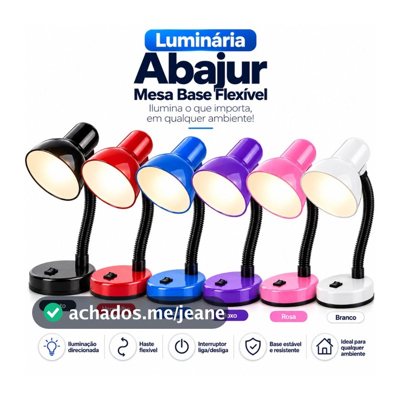 Luminaria Mesa Abajur LED Flexivel Dobravel Articulavel Mini Pixar Escritorio Leitura Estudo
