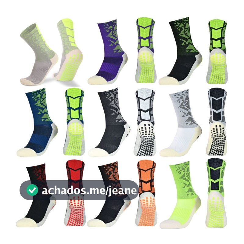 Kit 2 Pares Meia De Futebol Antiderrapante Esportiva MDL03