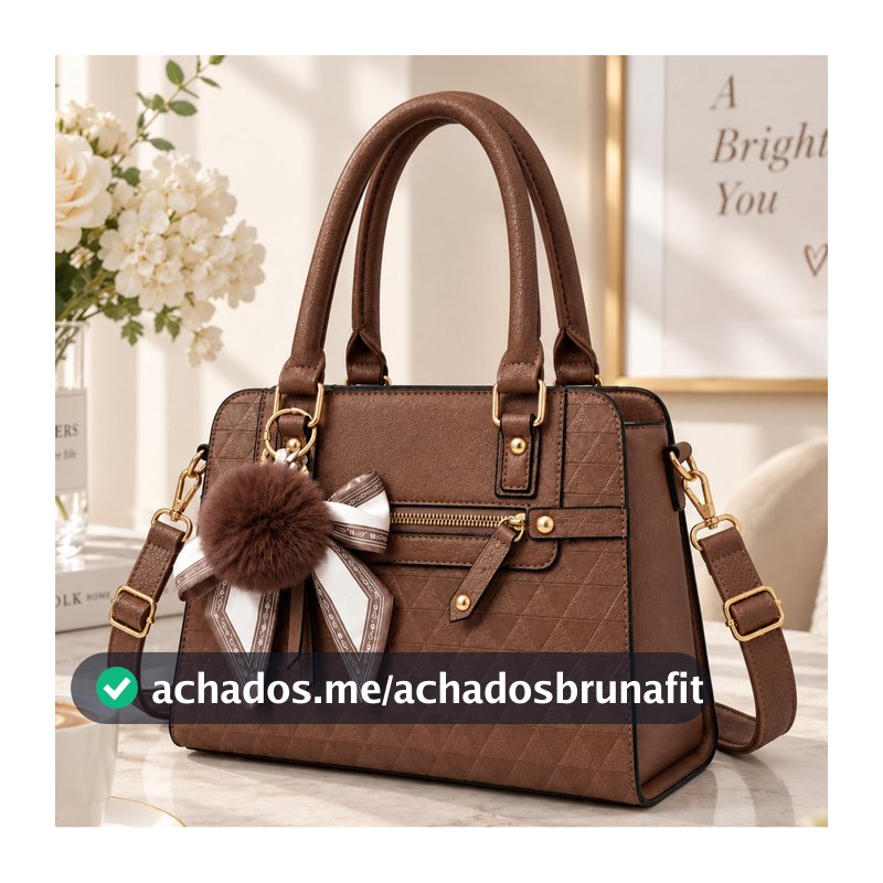 Bolsa Feminina Transversal Grande Capacidade Compartimentos Zíper Alça Acolchoada para Fim de Semana e Encontros