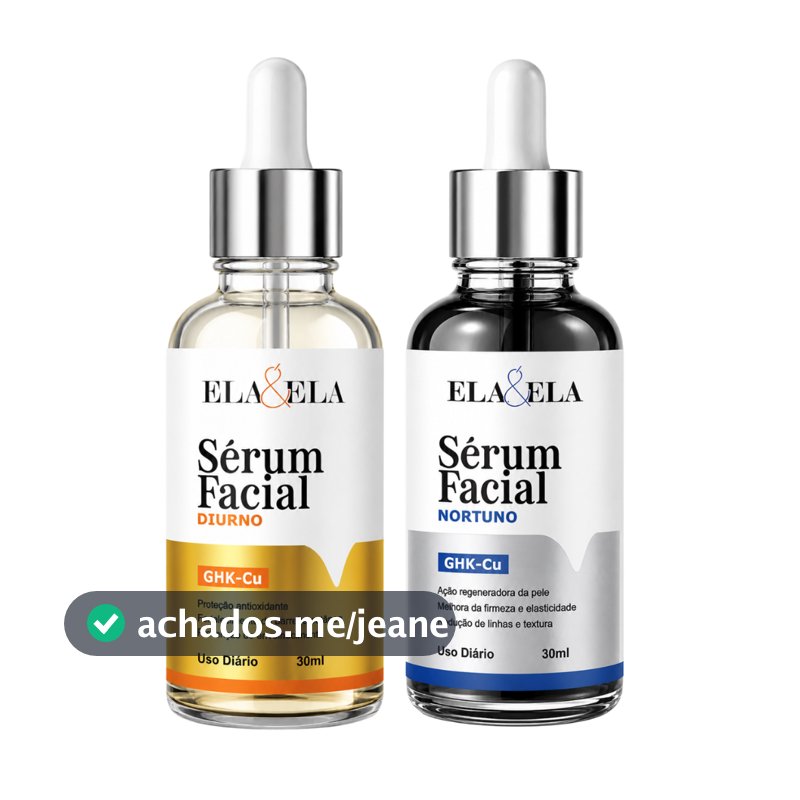 Kit Sérum Facial Diurno + Noturno | Antissinais, Rejuvenescimento, Firmeza e Elasticidade