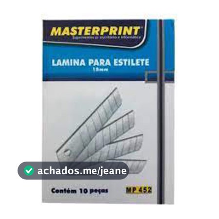 Kit Lâmina Para Estilete 18mm MP 452 Caixa com 100 unidades Masterprint