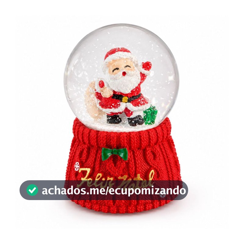 Decoração de Natal Globo de Neve Natalino com LED - 6,5 cm