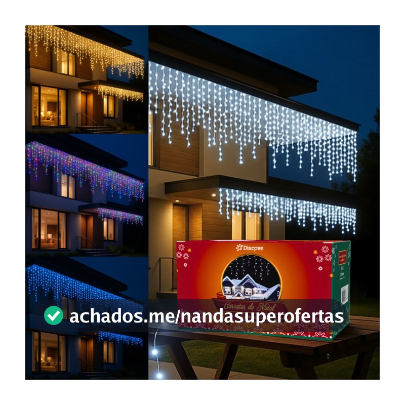 Fio de Led Cascata de Natal 400 Led 10m Decoração Natal Pisca Pisca 110v/220v Cascara de Led