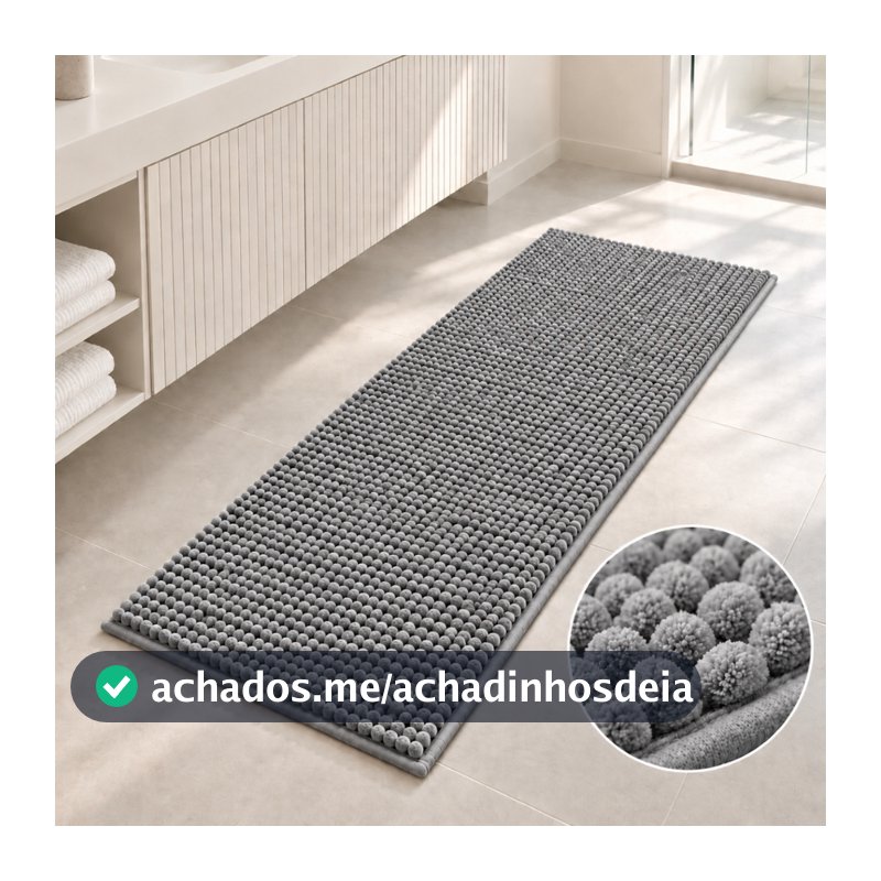 Tapete Passadeira Bolinha Antiderrapante 40x100cm Macio  Lavável na Máquina Quarto Sala Cozinha Corredor